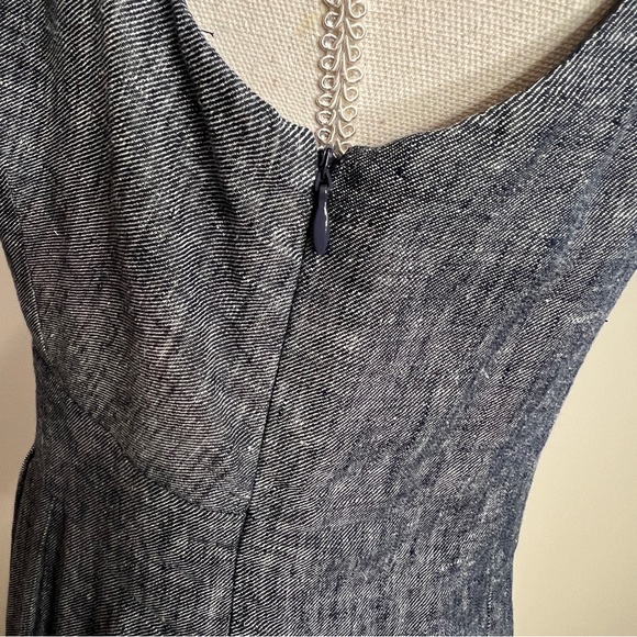 New Directions Chambray Linen Knee Length Sleeveless Sheath Dress Women Size 8 - Picture 6 of 9